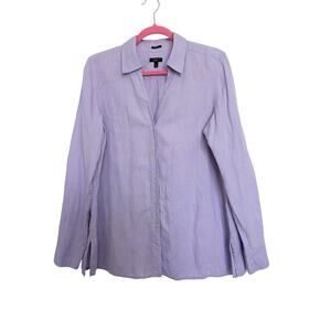 Talbots Pure Irish Linen Button Down Tunic Top 14 Lilac Linen Coastal Beachy
